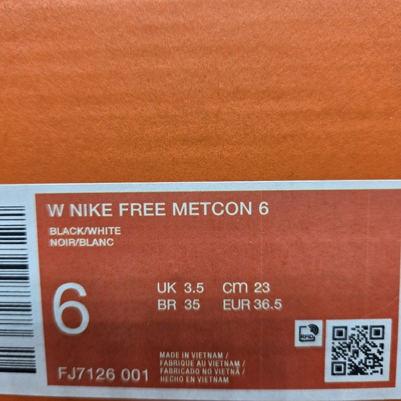 New Nike Free Metcon 6 Black White Women's Workout Shoes Size 6 - Picture 8 of 8